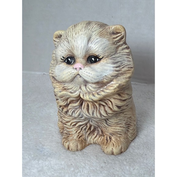 Vintage 1977 Ceramic Persian Himalayan Cat Figurine Alberta's Molds 4.5" - Picture 2 of 6